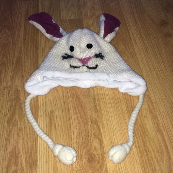 Nirvana Designs bunny hat hand knit Nepal - Picture 1 of 7